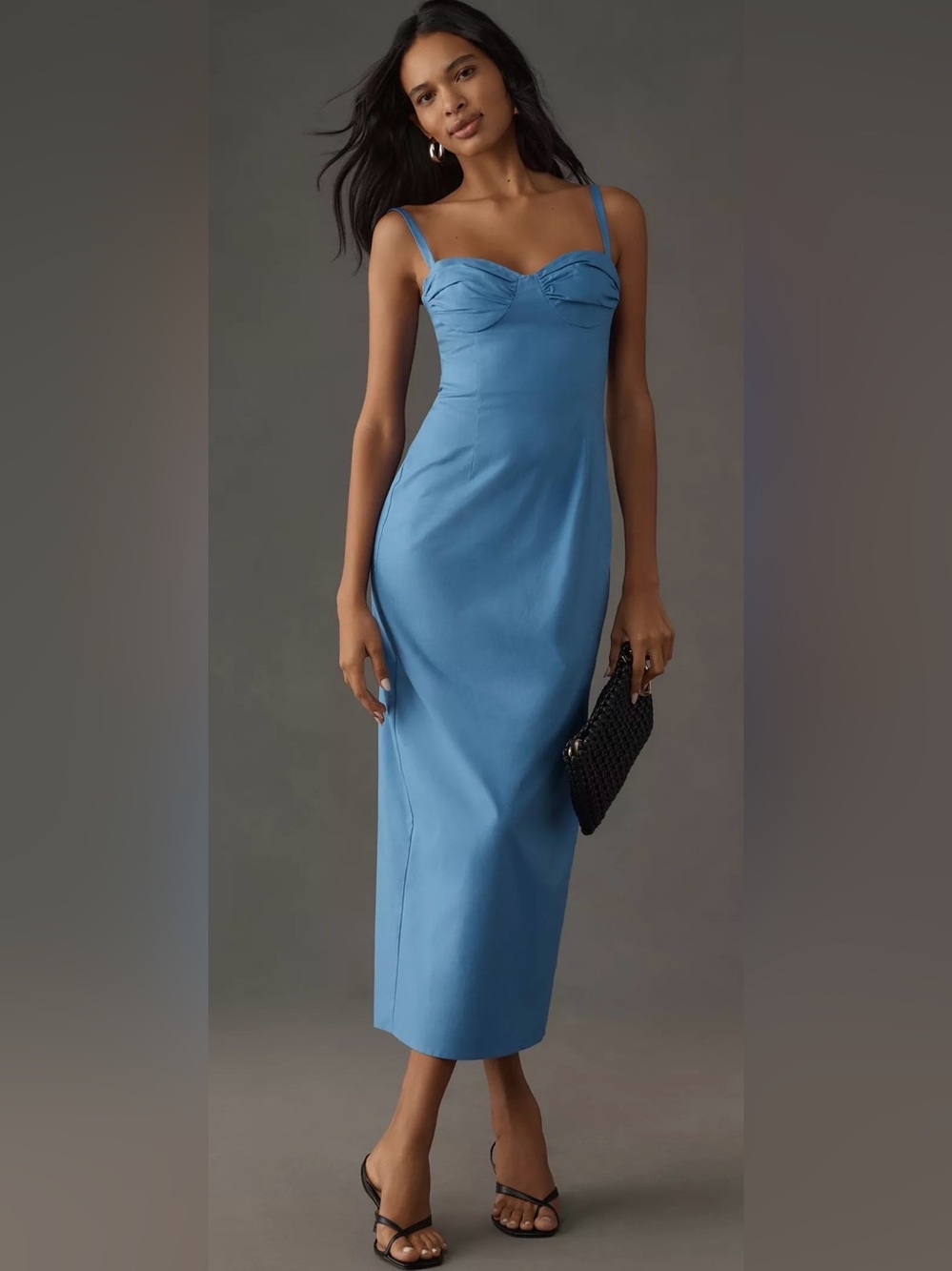 Reformation Stormi dress size 8 blue cotton.